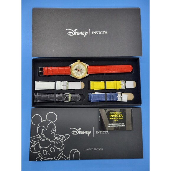 Invicta Disney Ltd. Ed. Men's 46mm Mickey Mouse Watch -5pc Leather Strap - 34092 - Picture 1 of 11